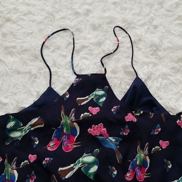 Voom by Joy Han Blue Floral Print Top Sz XS - Picture 6 of 9